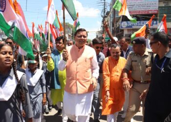 खटीमा में मुख्यमंत्री धामी ने हर घर तिरंगा अभियान में हिस्सा लिया