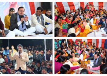 तिवाड़ गाँव में आयोजित चौपाल में लिया सीएम ने हिस्सा, गाँव में सुंदरलाल बहुगुणा के स्मारक बनाने की करी घोषणा