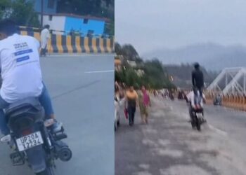 उत्तराखंड: गढ़वाल में बाइक पर स्टंट करते हुए एक युवक का विडिओ हुआ वायरल,पुलिस ने तुरंत लिया एक्शन।
