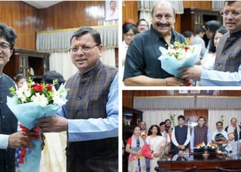 देहरादून में सीएम धामी से मिलें, ‘केंद्रीय फिल्म प्रमाणन बोर्ड’ के अध्यक्ष प्रसून जोशी और अन्य कलाकर