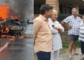 उत्तराखंड: हरिद्वार हाईवे पर एक कार में लगी आग, चार लोगो की मौत।