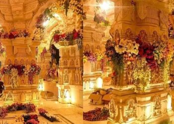 Ram Mandir: अंदर से ऐसा दिखता है भव्य श्रीराम मंदिर, लाइटिंग और फूलों से किया गया है सुसज्जित